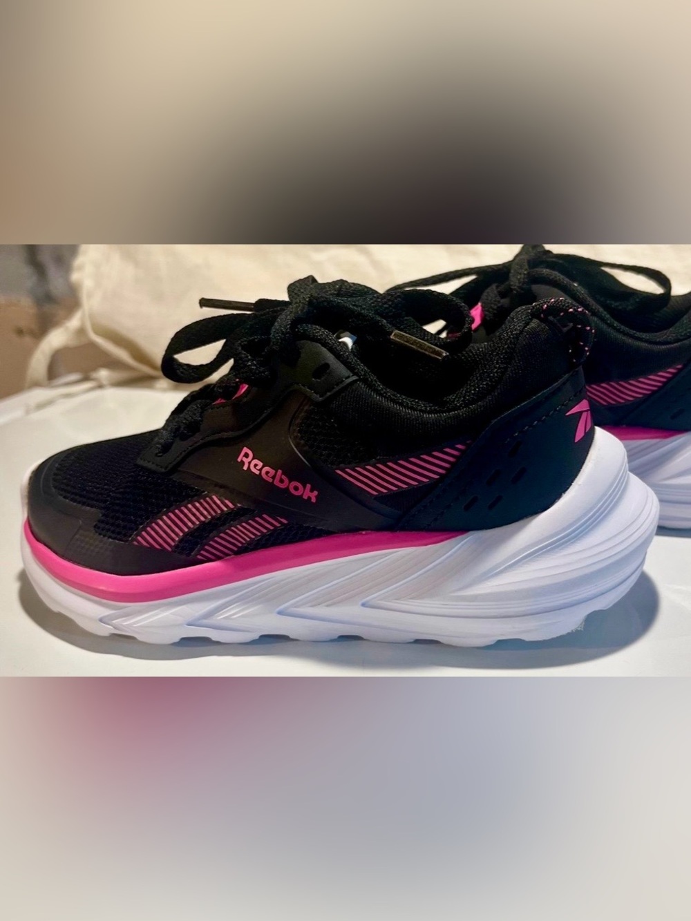 Reebok Girl’s Black & Pink Athletic Sneakers